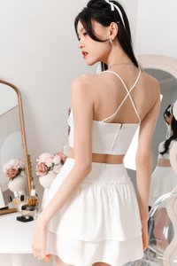 DEFECT | Dayna Double Tiered Flare Skorts in White in XXS/XS/S DEFECT | Dayna Double Tiered Flare Skorts in White in XXS/XS/S