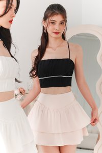 Dayna Double Tiered Flare Skorts in Blush Dayna Double Tiered Flare Skorts in Blush