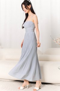 DEFECT | Pandora Pleat Cross Back Maxi in Light Blue in XS 