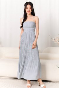 DEFECT | Pandora Pleat Cross Back Maxi in Light Blue in XS 