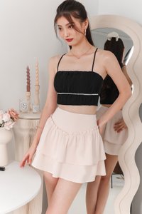 Dayna Double Tiered Flare Skorts in Blush Dayna Double Tiered Flare Skorts in Blush