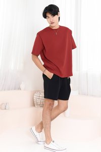 Silvanna Structured Tee in Muted Red Silvanna Structured Tee in Muted Red