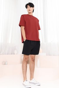 Silvanna Structured Tee in Muted Red Silvanna Structured Tee in Muted Red