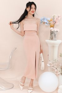 Trina Tube Slit Midaxi in Blush