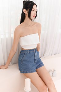 DEFECT | Parisie Pearl Satin Top in White in XS DEFECT | Parisie Pearl Satin Top in White in XS