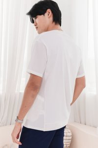 Zander Zipper Tee in White