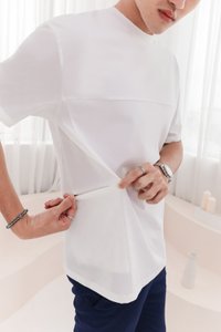 Zander Zipper Tee in White