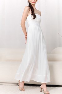 DEFECT | Pandora Pleat Cross Back Maxi in White in XXS DEFECT | Pandora Pleat Cross Back Maxi in White in XXS