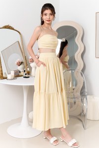 Tilly Tiered Top Petite V1 in Pastel Yellow Tilly Tiered Top Petite V1 in Pastel Yellow