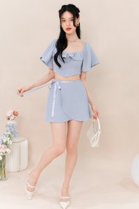 Fedrine Flutter Co-ord Skorts in Grey Blue Fedrine Flutter Co-ord Skorts in Grey Blue