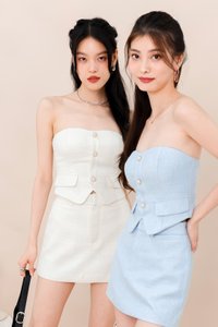 Trisha Tweed Co-Ord Top V1 in Cream White Trisha Tweed Co-Ord Top V1 in Cream White