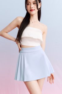 Serlyn Side Pleated Skorts in Pastel Blue Serlyn Side Pleated Skorts in Pastel Blue