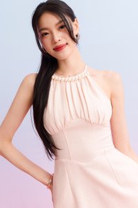 Tracie Tweed Romper Dress in Soft Blush