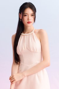 Tracie Tweed Romper Dress in Soft Blush