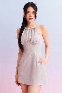 Tracie Tweed Romper Dress in Lilac Grey