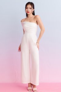 DEFECT | Madeline Mesh One Shoulder Jumpsuit in White in M DEFECT | Madeline Mesh One Shoulder Jumpsuit in White in M