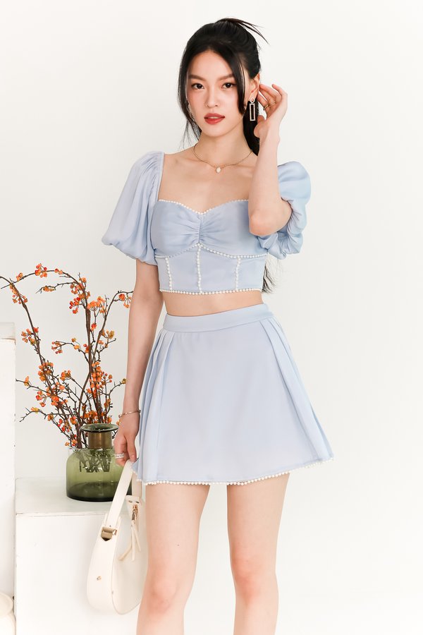 DEFECT | Priscilla Pearl Co-ord Skorts in Light Blue In S