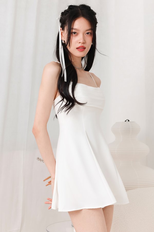 DEFECT | Clarine Cross Back Romper Dress in White in S
