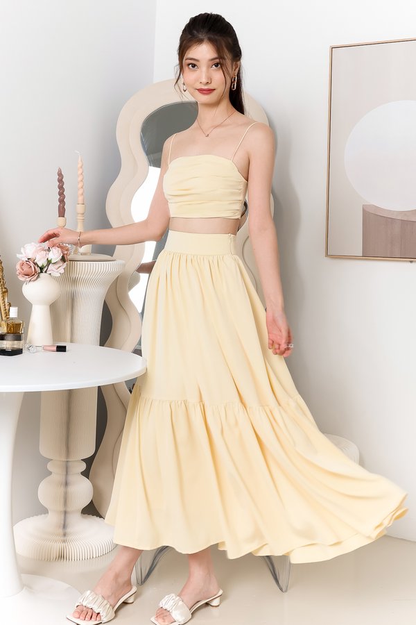 BACKORDER | Tilly Tiered Maxi Petite in Pastel Yellow
