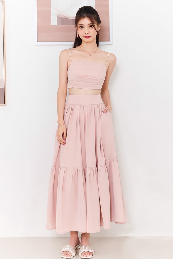 Tilly Tiered Maxi Petite in Light Pink