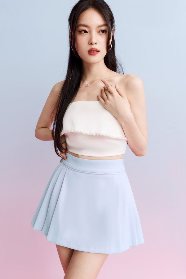 DEFECT | Serlyn Side Pleated Skorts in Pastel Blue in L