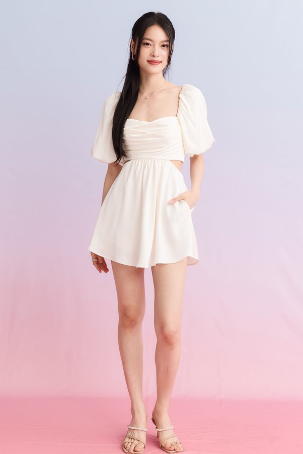 RESTOCKS | Casserine Cut Out Romper Dress in White