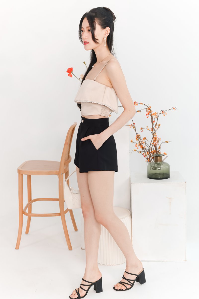 DEFECT | Parisie Pearl Satin Top in Champagne in S DEFECT | Parisie Pearl Satin Top in Champagne in S