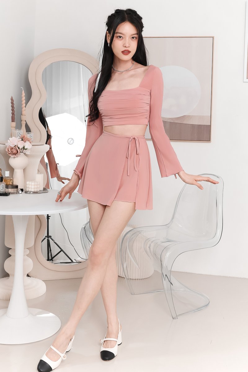 Rin Ribbon Co-ord Skorts in Begonia Pink