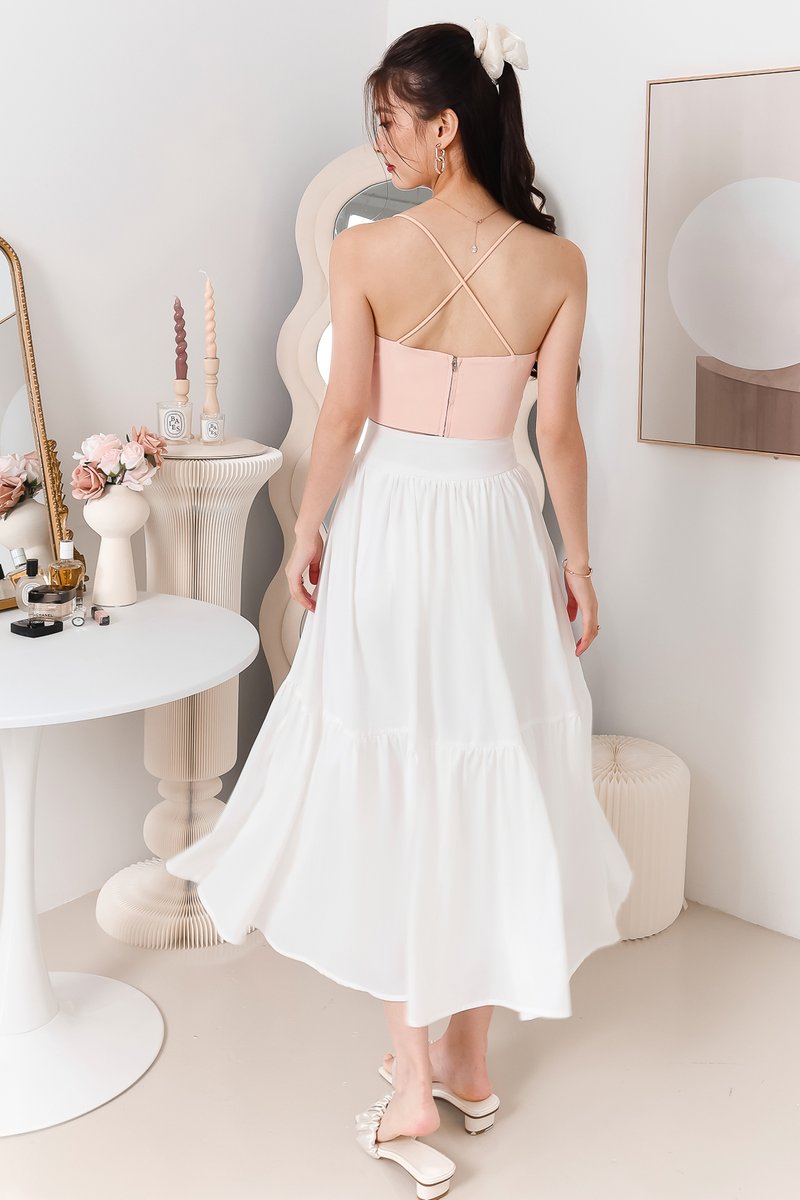 Paelyna Pearl Textured Top in Apricot Blush