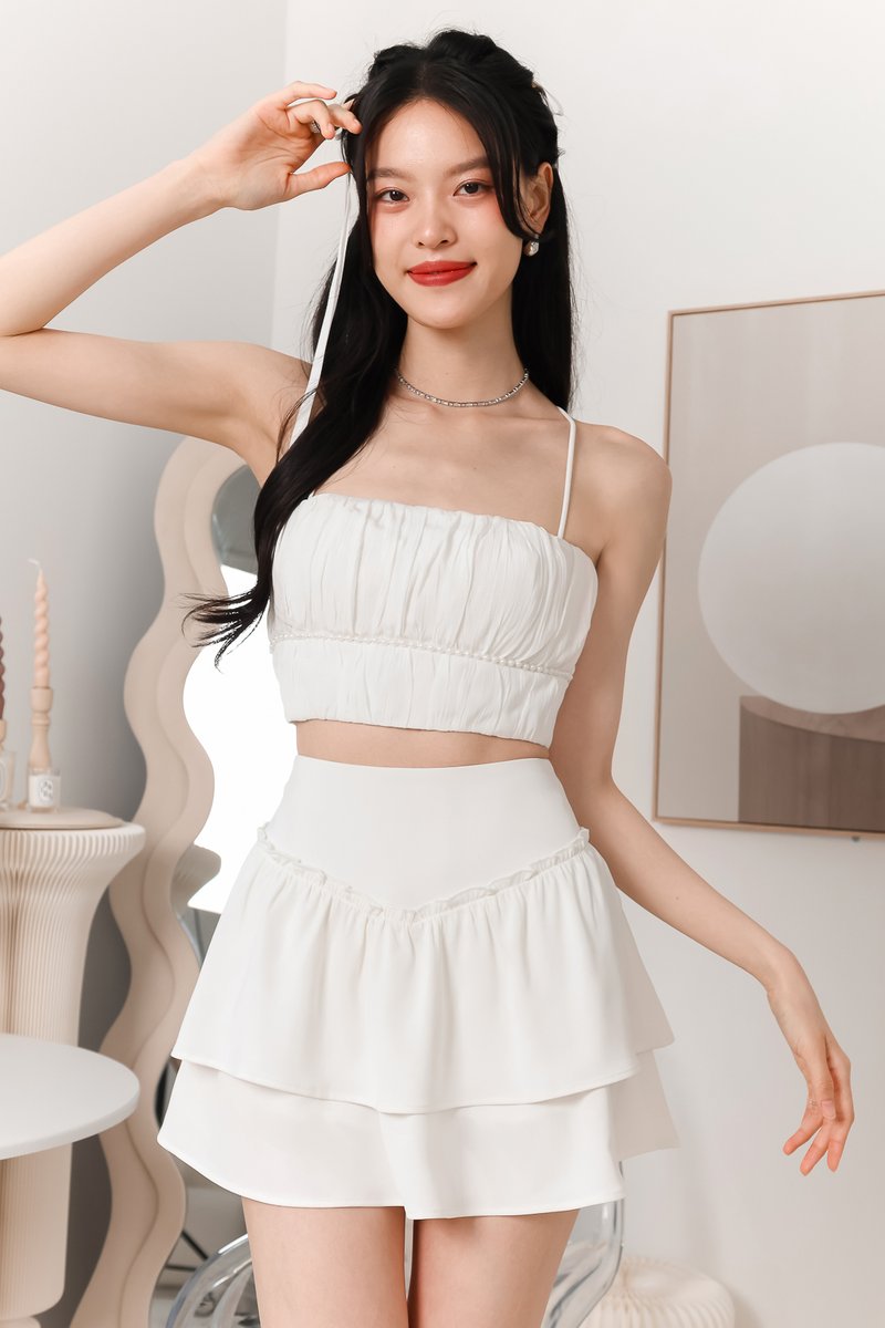 Paelyna Pearl Textured Top in White