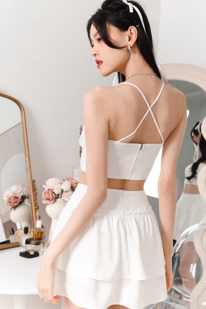 Paelyna Pearl Textured Top in White