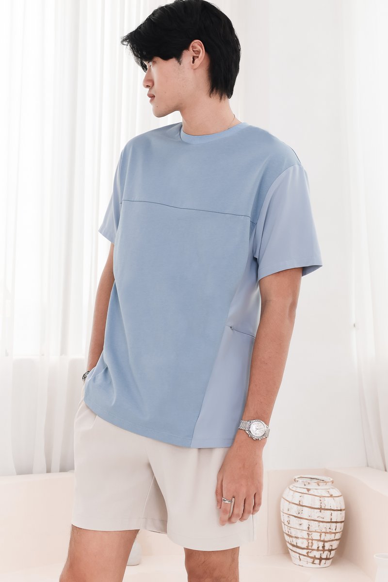 Zander Zipper Tee in Blue