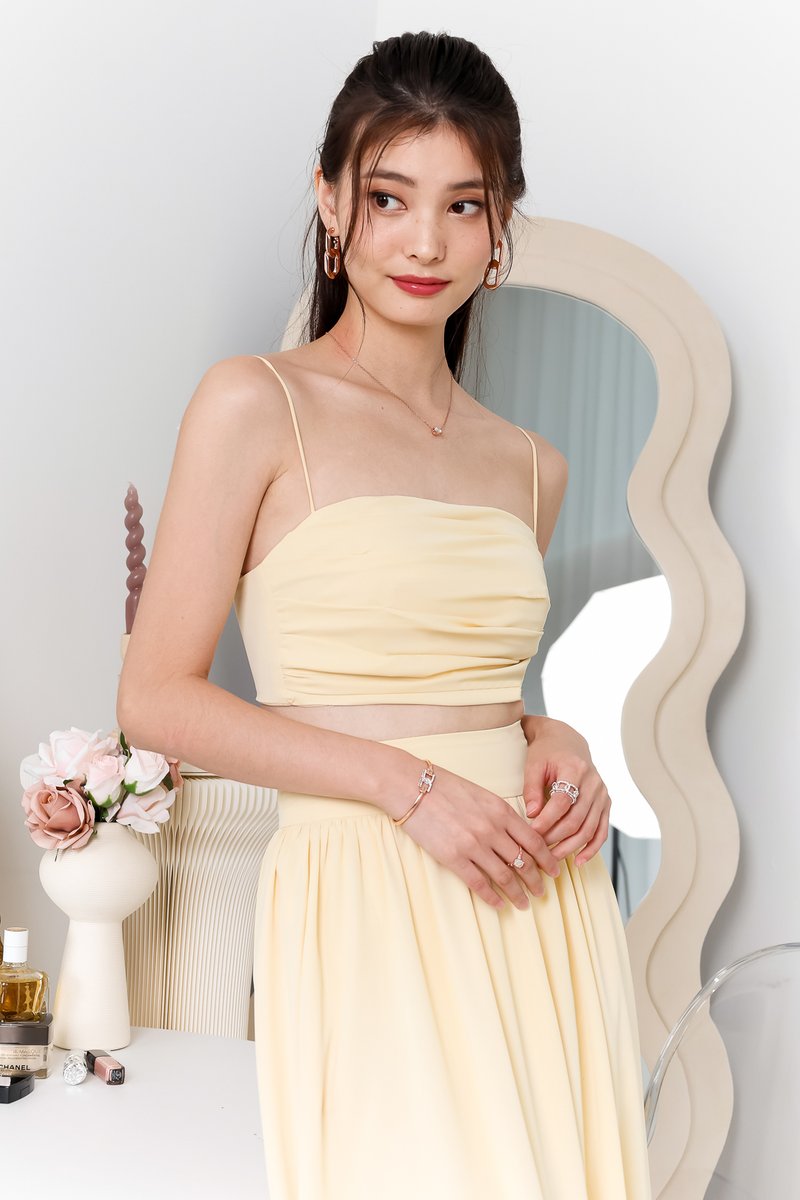 Tilly Tiered Top Petite V1 in Pastel Yellow
