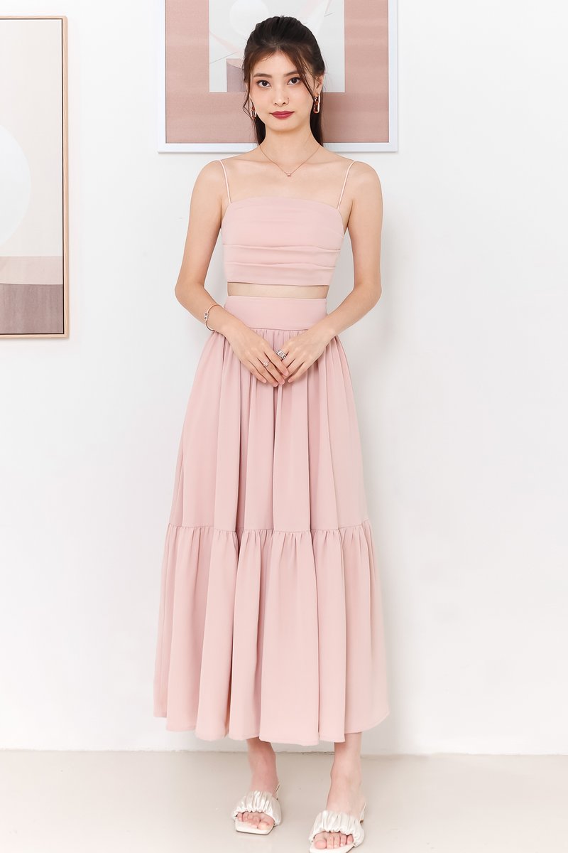 DEFECT | Tilly Tiered Top Petite in Light Pink in XXS