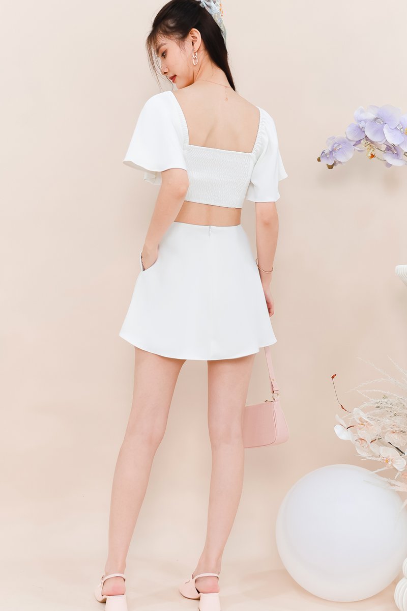 Fedrine Flutter Co-ord Skorts in White