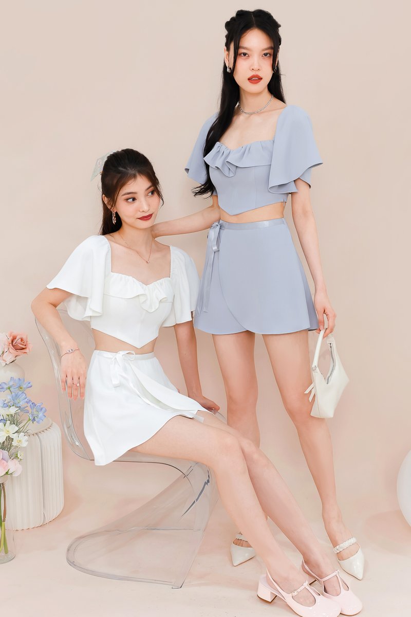 Fedrine Flutter Co-ord Skorts in White