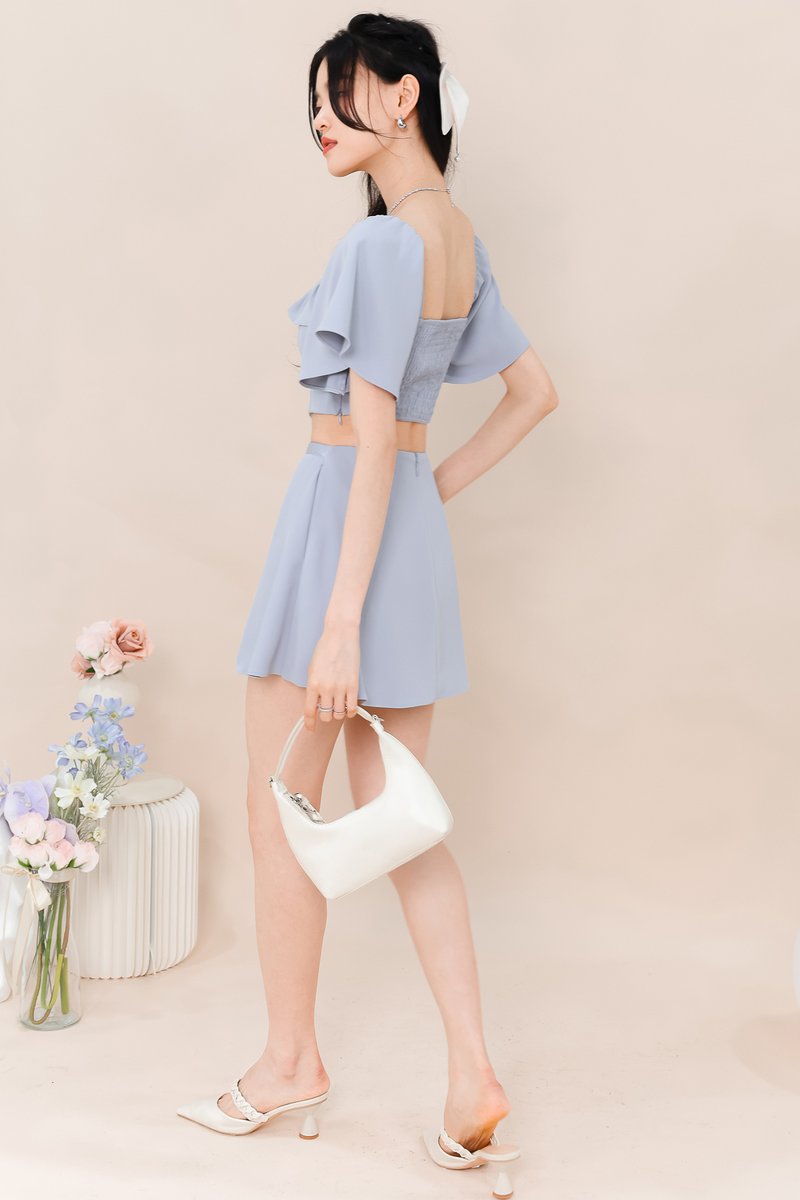 Fedrine Flutter Co-ord Skorts in Grey Blue