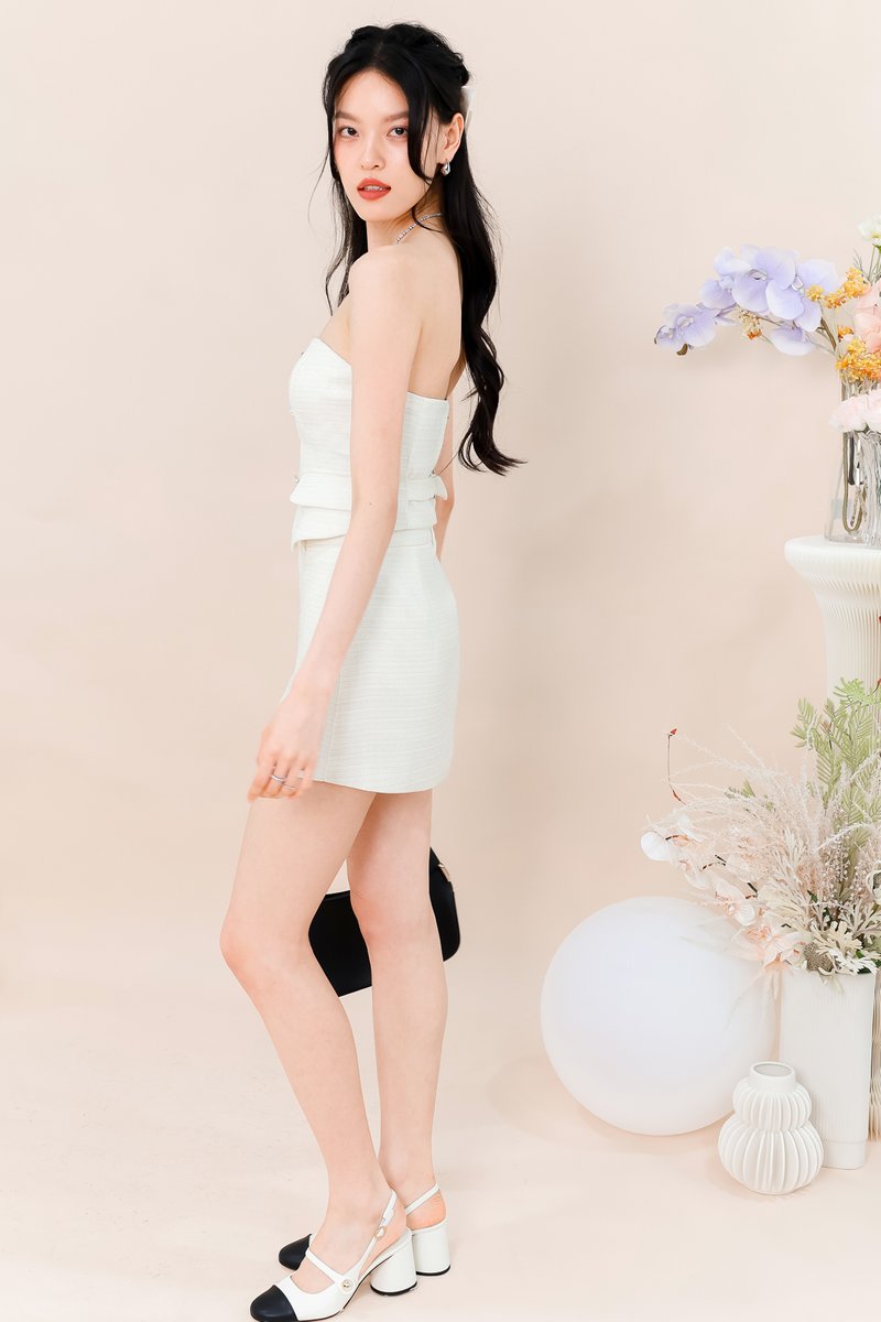 Trisha Tweed Co-Ord Top V1 in Cream White Trisha Tweed Co-Ord Top V1 in Cream White