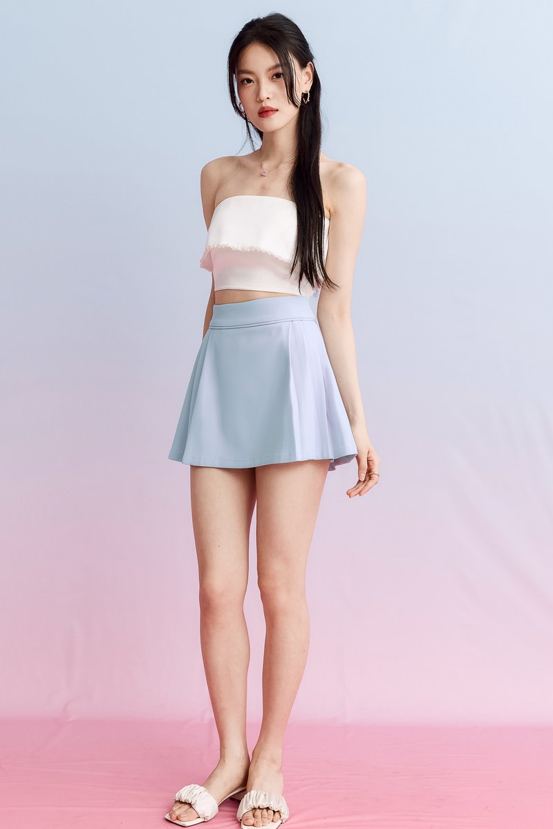 DEFECT | Serlyn Side Pleated Skorts in Pastel Blue in L