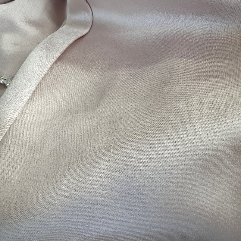 DEFECT | Paris Pearl Satin Romper Dress in Pastel Pink in M / XL DEFECT | Paris Pearl Satin Romper Dress in Pastel Pink in M / XL