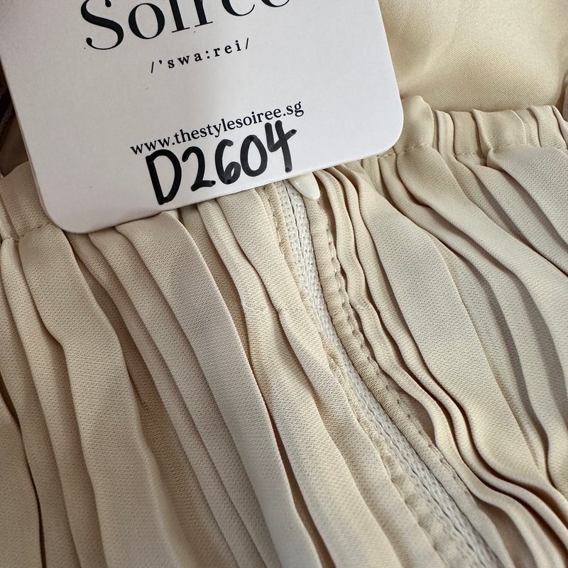 DEFECT | Perdi Pearl Pleated Jumpsuit in Light Yellow in XS / M 