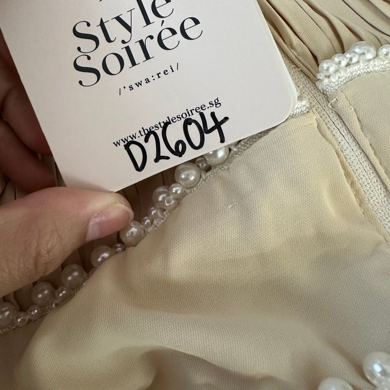 DEFECT | Perdi Pearl Pleated Jumpsuit in Light Yellow in XS / M 