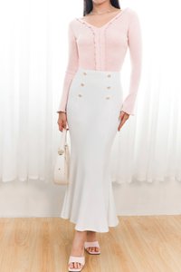 DEFECT | Marrel Mermaid Midaxi Skirt in White in XS