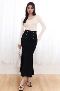 Marrel Mermaid Midaxi Skirt in Black
