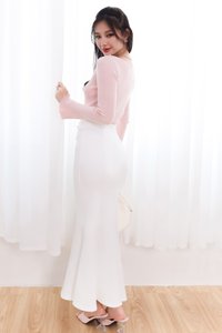 DEFECT | Marrel Mermaid Midaxi Skirt in White in XXS