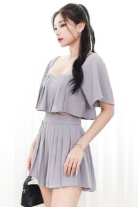 Faye Flutter Pleat Co-ord Skorts in Muted Lilac Faye Flutter Pleat Co-ord Skorts in Muted Lilac