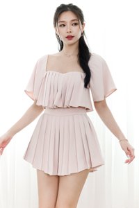 Faye Flutter Pleat Co-ord Skorts in Light Pink Faye Flutter Pleat Co-ord Skorts in Light Pink