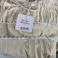 DEFECT | Perdi Pearl Pleated Jumpsuit in Light Yellow in M DEFECT | Perdi Pearl Pleated Jumpsuit in Light Yellow in M