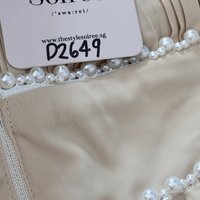 DEFECT | Perdi Pearl Pleated Jumpsuit in Light Yellow in M