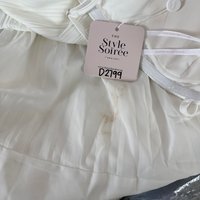 DEFECT | Pandora Pleat Cross Back Maxi in White in XXS DEFECT | Pandora Pleat Cross Back Maxi in White in XXS